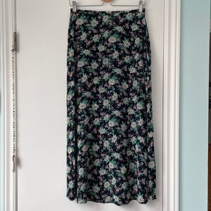 Lauren Ralph Lauren 100% Silk Floral Maxi Skirt